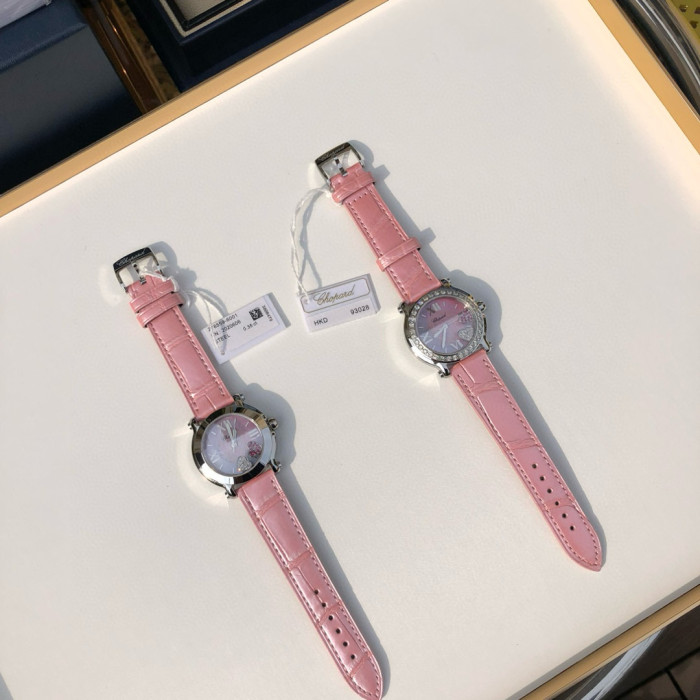NIGO Chopard Women's Pink Strap Diamond Bezel Mechanical Watch #nigo97727