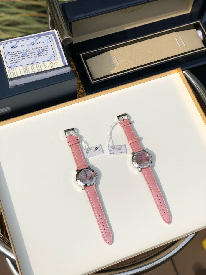 NIGO Chopard Women's Pink Strap Diamond Bezel Mechanical Watch #nigo97727