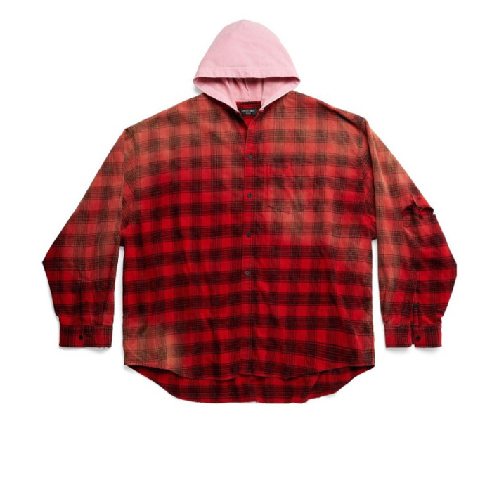 NIGO Balenciaga Men's Spring And Summer Fashion Trend Color Blocking Plaid Buttons Hooded Long-sleeved Shirt Loose Casual Ngvp #nigo7448