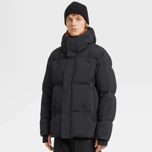 NIGO Ermenegildo Zegna Men's Winter Solid Colour Casual Zip Hooded Long Sleeve Fashion Loose Puffer Down Jacket Coat Ngvp #nigo7441