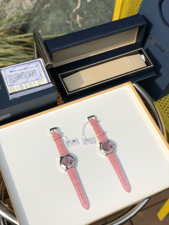 NIGO Chopard Women's Pink Strap Diamond Bezel Mechanical Watch #nigo97727