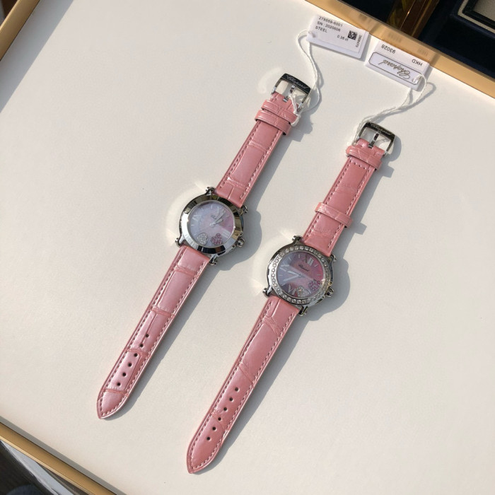NIGO Chopard Women's Pink Strap Diamond Bezel Mechanical Watch #nigo97727