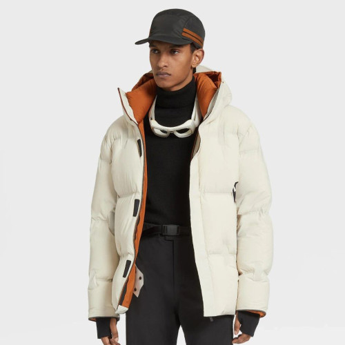 NIGO Ermenegildo Zegna Men's Winter Solid Colour Casual Zip Hooded Long Sleeve Fashion Loose Puffer Down Jacket Coat Ngvp #nigo7441