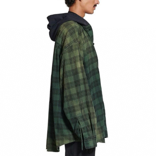 NIGO Balenciaga Men's Spring And Summer Fashion Trend Color Blocking Plaid Buttons Hooded Long-sleeved Shirt Loose Casual Ngvp #nigo7448
