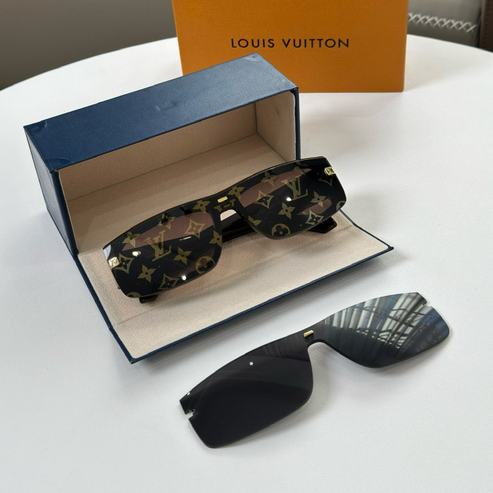 NIGO Louis Vuitton LV Speed Mask Men's Logo Decorative Temples Irregularly Shaped Sunglasses Glasses #nigo97726