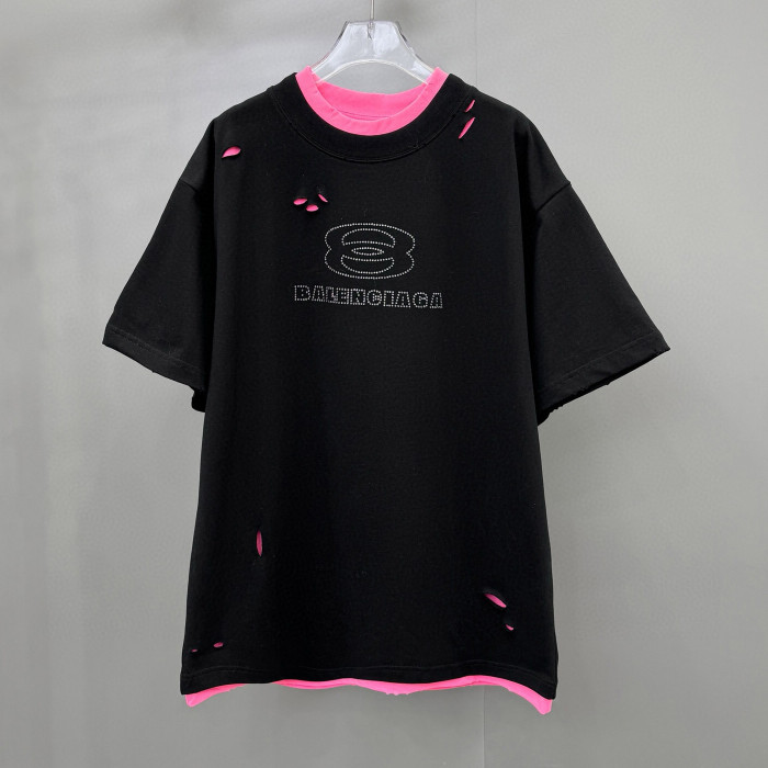 NIGO Balenciaga Men's Summer Fake 2 Piece Colour Block Cotton Round Neck Short Sleeve T-Shirt #nigo97735