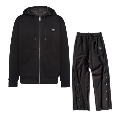NIGO Prada Men's Winter Cotton Zip Drawstring Hooded Jacket Stretch Sweatpants Pants Suit Set #nigo97743