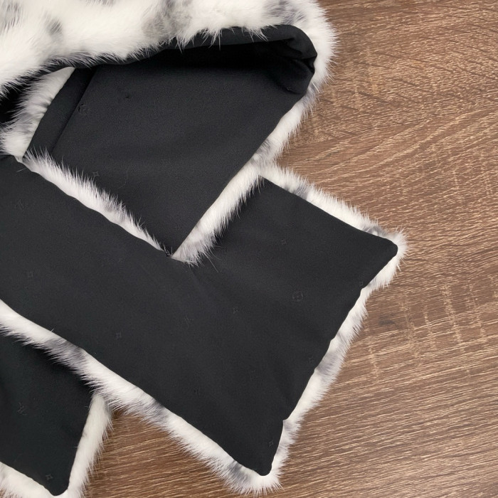 NIGO Louis Vuitton Women's Winter Logo Printed White Mink Fur Scarf #nigo97758