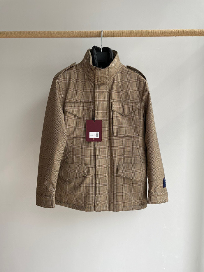NIGO Montecore Men's Winter Down Jacket Classic Moon Prince of Wales Check Worsted Wool Down Jacket #nigo97766
