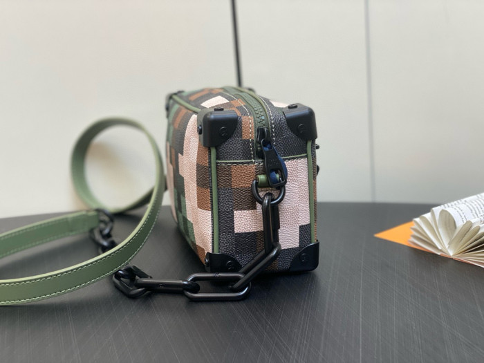 NIGO Louis Vuitton Men's Green Camouflage Zip Adjustable Shoulder Strap Chain Leather Shoulder Crossbody Bag Bags #nigo97764