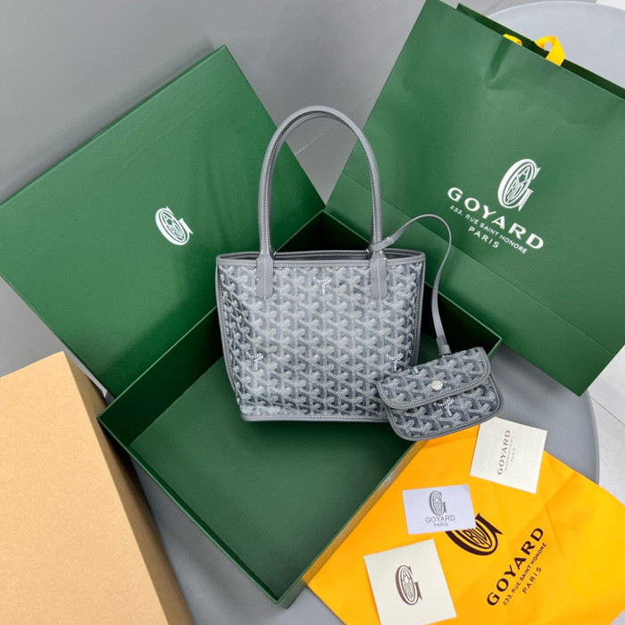 NIGO GOYARD Fashion Solid Color Reversible Tote Bag Leather Casual Single Room Bags #nigo97769