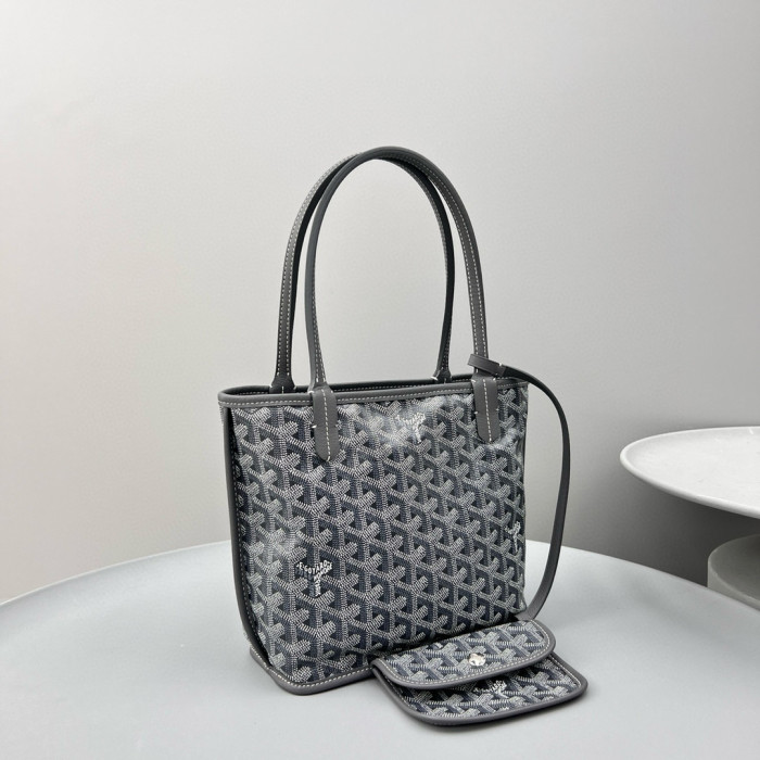 NIGO GOYARD Fashion Solid Color Reversible Tote Bag Leather Casual Single Room Bags #nigo97769