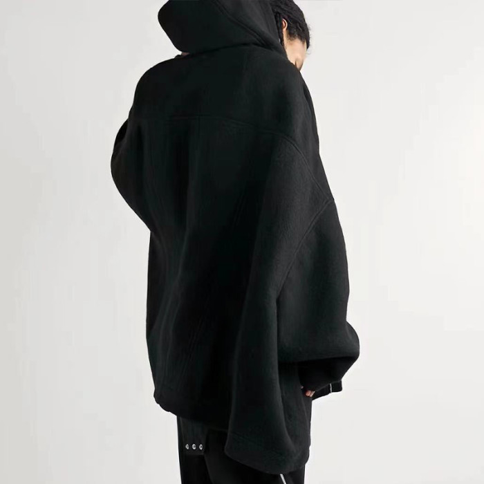NIGO Rick Owens Men's Spring And Autumn Solid Color Fashion Trend Cape Wool Hoodie Long Sleeve Loose Sweater Ngvp #nigo7523