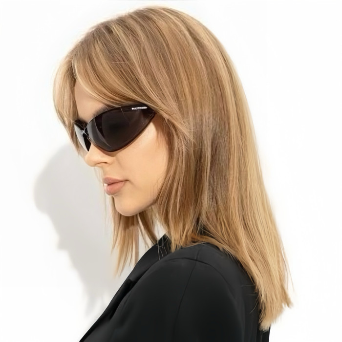 NIGO Balenciaga Men's Razor Cat Lens Logo Print Cat Eye Sunglasses Eyeglasses Glasses #nigo97776