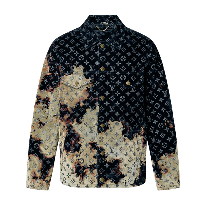 NIGO Louis Vuitton Men's Autumn and Winter Pattern Printed Lapel Single Breasted Denim Jacket Jeans Pants Set Suit #nigo97775