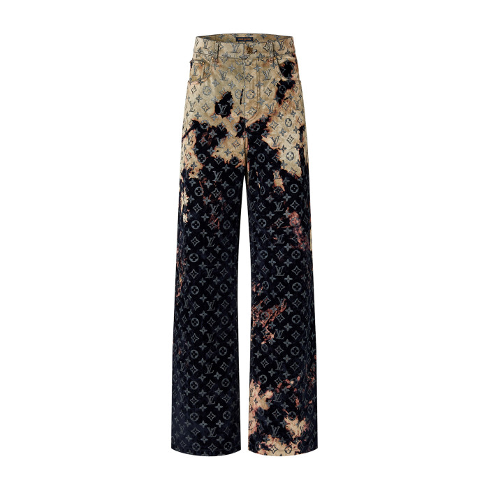 NIGO Louis Vuitton Men's Autumn and Winter Pattern Printed Lapel Single Breasted Denim Jacket Jeans Pants Set Suit #nigo97775