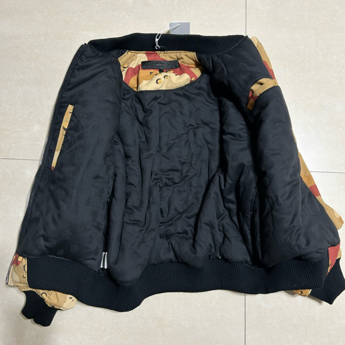 NIGO Chrome Hearts Men's Winter Graffiti Logo Camouflage Zip Crew Neck Cotton Jacket #nigo97817