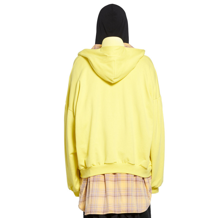 NIGO Balenciaga Men's Women's Spring & Autumn Yellow/Black Spliced Logo Printed Cotton Zipper Oversized Hoodie Ngvp #nigo7562