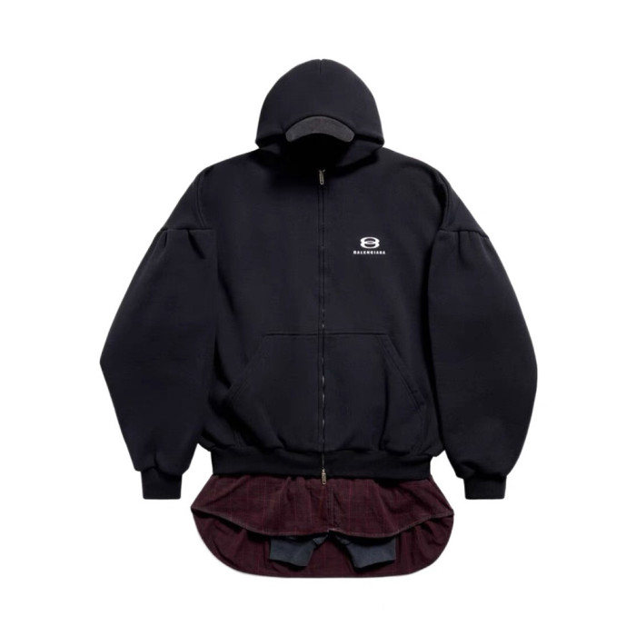 NIGO Balenciaga Men's Women's Spring & Autumn Yellow/Black Spliced Logo Printed Cotton Zipper Oversized Hoodie Ngvp #nigo7562