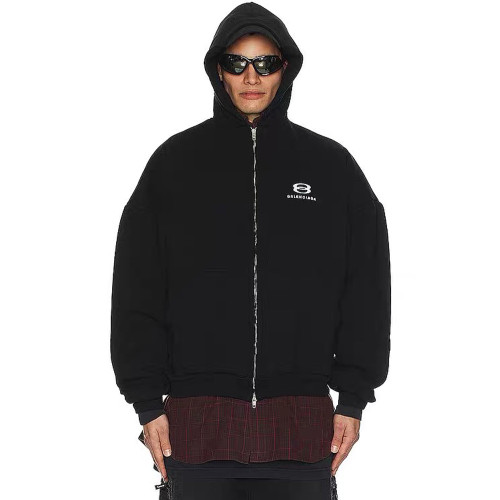 NIGO Balenciaga Men's Women's Spring & Autumn Yellow/Black Spliced Logo Printed Cotton Zipper Oversized Hoodie Ngvp #nigo7562