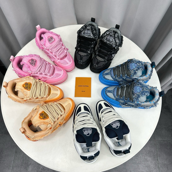 NIGO Louis Vuitton Women's Rhinestones Low Top Lace Up Sports Board Sneakers Shoes #nigo97814