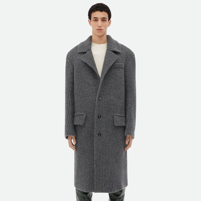 NIGO Bottega Veneta Men's Autumn And Winter Solid Color Lapel Single Breasted Wool Knit Long Straight Jacket Ngvp #nigo7572