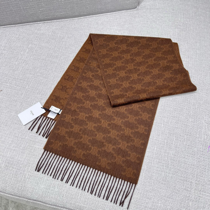 NIGO Louis Vuitton Women's Winter Brown Interwoven Letter Cashmere Scarf #nigo97815