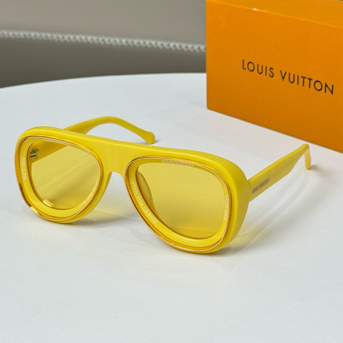 NIGO Louis Vuitton Men's Solid Colour Mirror Legs Letter Logo Metal Nylon Irregular Shape Sunglasses Eyeglasses Glasses #nigo97829