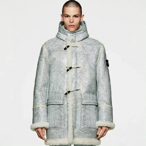 NIGO Stone Island Men's Fall And Winter Fashion Casual Hooded Single Row Ox Horn Button Fur Coat Warm Jacket Ngvp #nigo7581