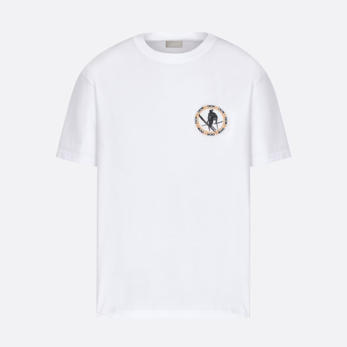 NIGO Dior Men's Summer Embroidered Round Label Solid Colour Round Neck Cotton Short Sleeve T-Shirt #nigo97823
