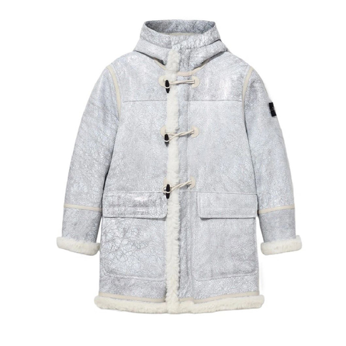 NIGO Stone Island Men's Fall And Winter Fashion Casual Hooded Single Row Ox Horn Button Fur Coat Warm Jacket Ngvp #nigo7581