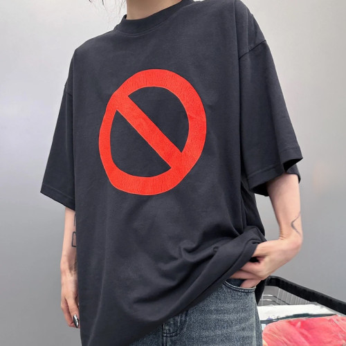 NIGO Balenciaga Men Women Spring Summer Fashion High Street Loose Casual Short Sleeve Printed Cotton Black T-shirt Ngvp #nigo7586
