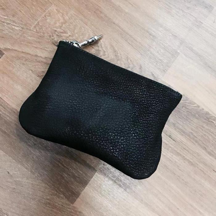 NIGO Chrome Hearts Men's Solid Cowhide Leather Punk Biker Wallet Silver Coin Bag Clutch Bags #nigo97856