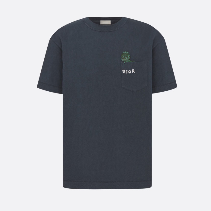 NIGO Dior Men's Summer Chest Embroidery Logo Cotton Round Neck Short Sleeve T-Shirt #nigo97849