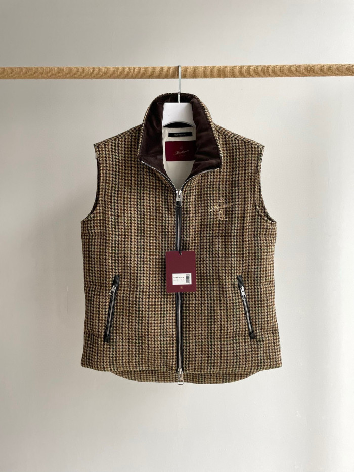 NIGO Montecore Men's Winter Chippendale Warm Tweed Wool Puffer Down Vest Jacket #nigo97837