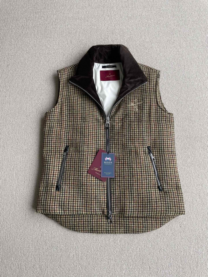 NIGO Montecore Men's Winter Chippendale Warm Tweed Wool Puffer Down Vest Jacket #nigo97837