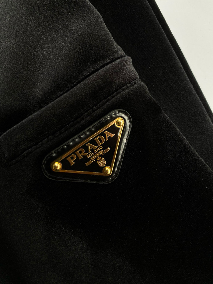 NIGO Prada Men's Autumn and Winter Black Fleece Facing Zip Hooded Jacket Pants Set Suit #nigo97841