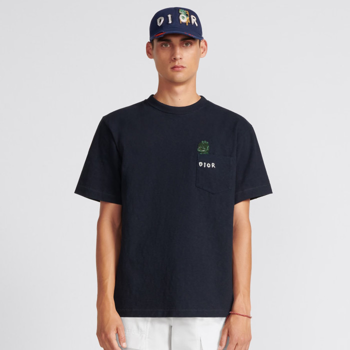NIGO Dior Men's Summer Chest Embroidery Logo Cotton Round Neck Short Sleeve T-Shirt #nigo97849
