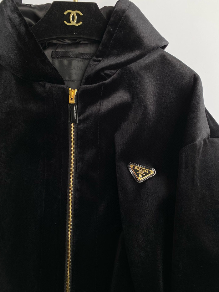 NIGO Prada Men's Autumn and Winter Black Fleece Facing Zip Hooded Jacket Pants Set Suit #nigo97841