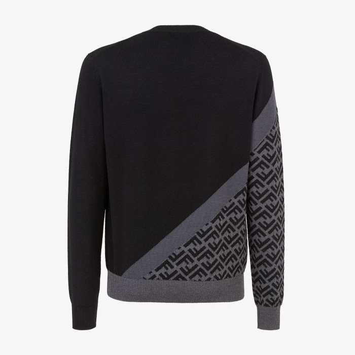 NIGO Fendi Men's Spring Autumn FF Classic Twill Jacquard Patchwork Crew Neck Knit Pullover Sweater #nigo97843