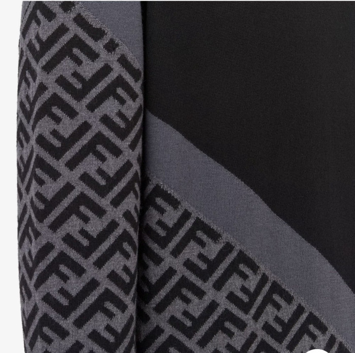 NIGO Fendi Men's Spring Autumn FF Classic Twill Jacquard Patchwork Crew Neck Knit Pullover Sweater #nigo97843
