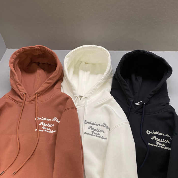 NIGO Dior Men's Autumn and Winter Solid Colour Embroidered Logo Pullover Thickened Hooded Sweatshirt #nigo97852