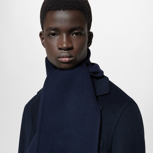 NIGO Louis Vuitton Men's Autumn And Winter Fashion Solid Color Loose Comfortable Removable Scarf Tweed Coat Wool Coat Ngvp #nigo7598