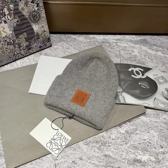 NIGO Loewe Men's And Women's Autumn And Winter Models Solid Colour Rabbit Hair Jnitted Ulush Hat #nigo97858