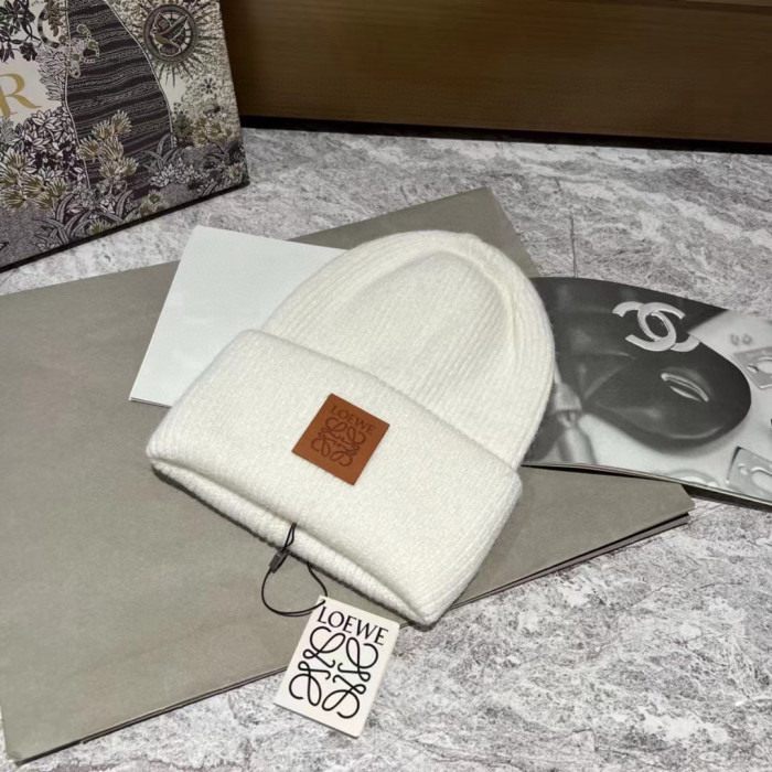 NIGO Loewe Men's And Women's Autumn And Winter Models Solid Colour Rabbit Hair Jnitted Ulush Hat #nigo97858