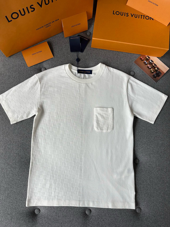 NIGO Louis Vuitton Men's Summer Solid Colour Round Neck Chest Strap Cotton Short Sleeve T-Shirt #nigo97859