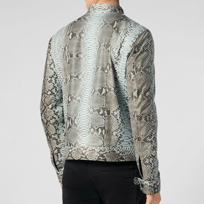 NIGO Philipp Plein Men's Spring And Fall Fashion Trend Biker Jacket Three-dimensional Python Leather Jacket Luxury Coat Ngvp #nigo8585
