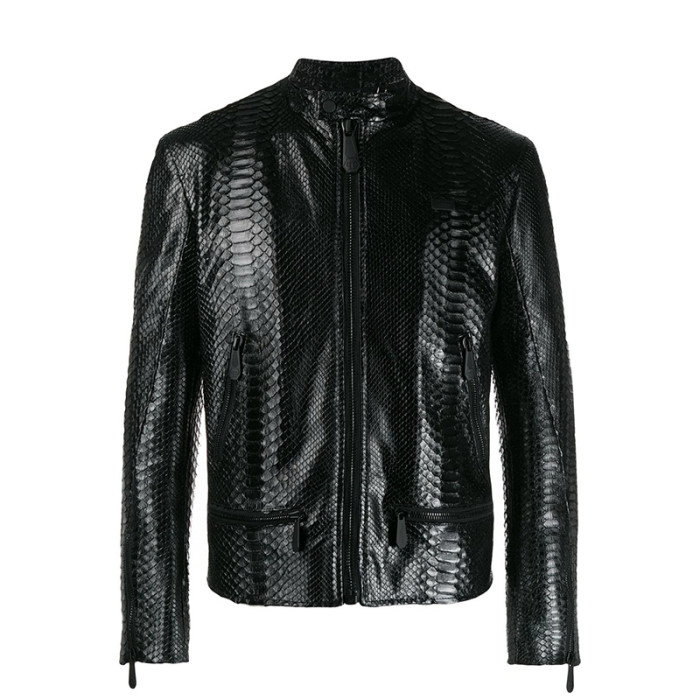 NIGO Philipp Plein Men's Spring And Fall Fashion Trend Biker Jacket Three-dimensional Python Leather Jacket Luxury Coat Ngvp #nigo8585
