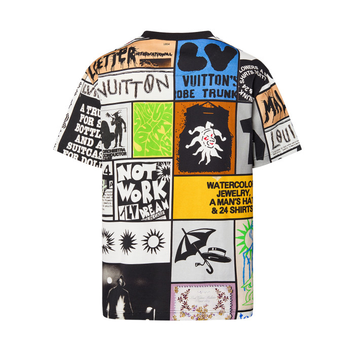 NIGO Louis Vuitton Men's Summer Multicolour Splicing Pattern Printed Cotton Round Neck Short Sleeve T-Shirt #nigo97867