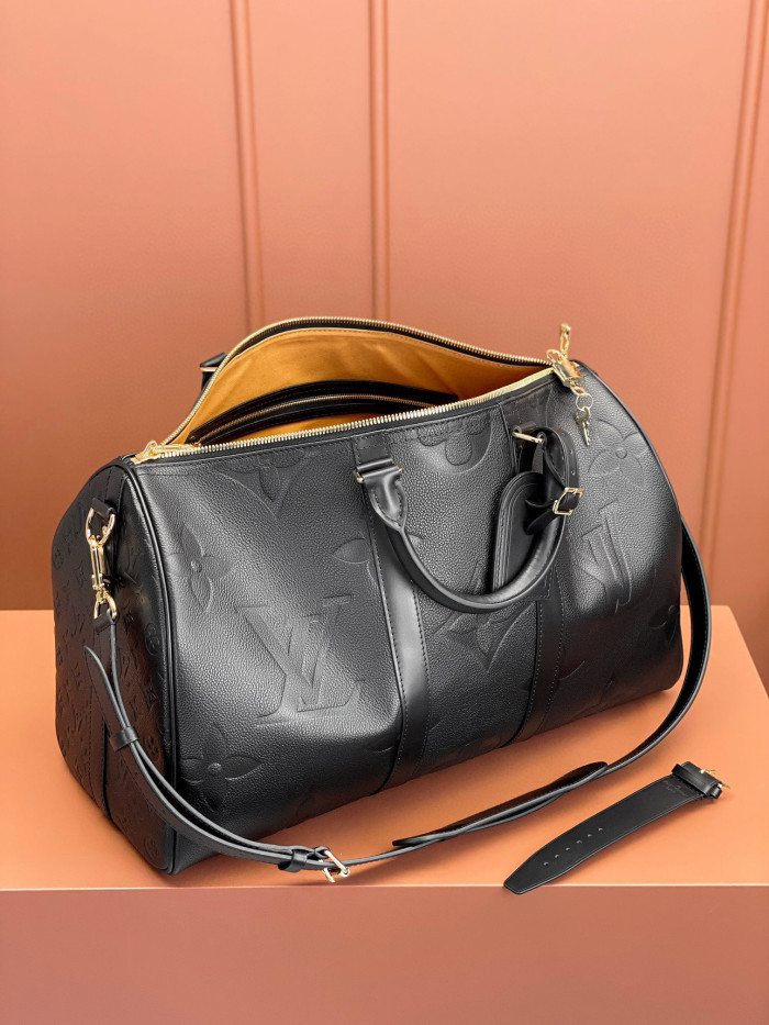 NIGO Louis Vuitton Keepall Bandoulière 45 Brown Leather Tote Travel Bag Bags #nigo97894
